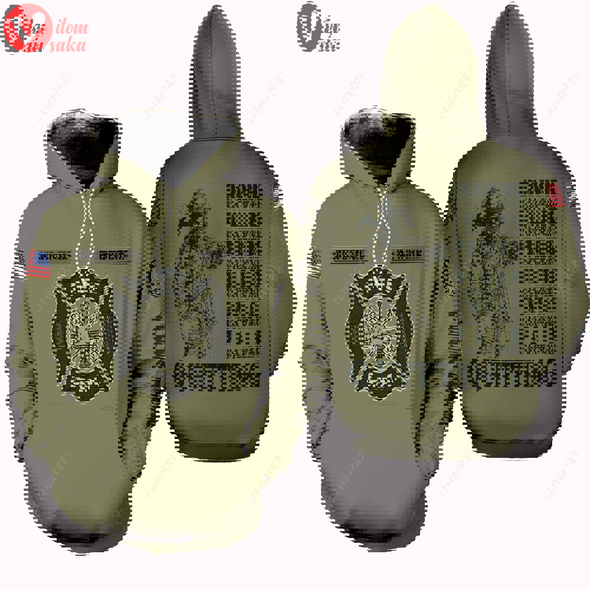 Personalized fire dept crawling is accepting firefighter 3d all print hoodie, zip- up hoodie