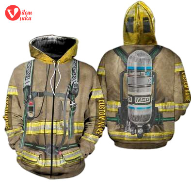 Personalized firefighter suit 3d all print hoodie, zip- up hoodie