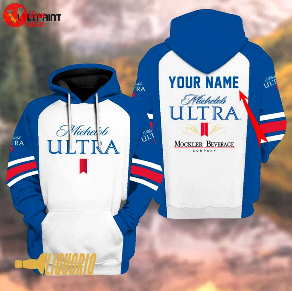 Personalized michelob ultra 3d all over print hoodie, zip hoodie