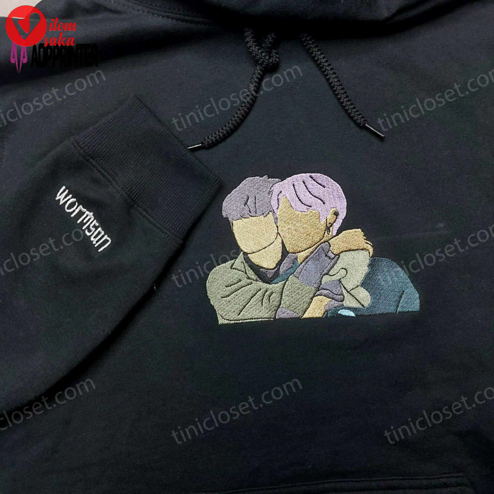 Personalized portrait embroidered sweatshirt: custom hoodie from photo unique personalized gifts