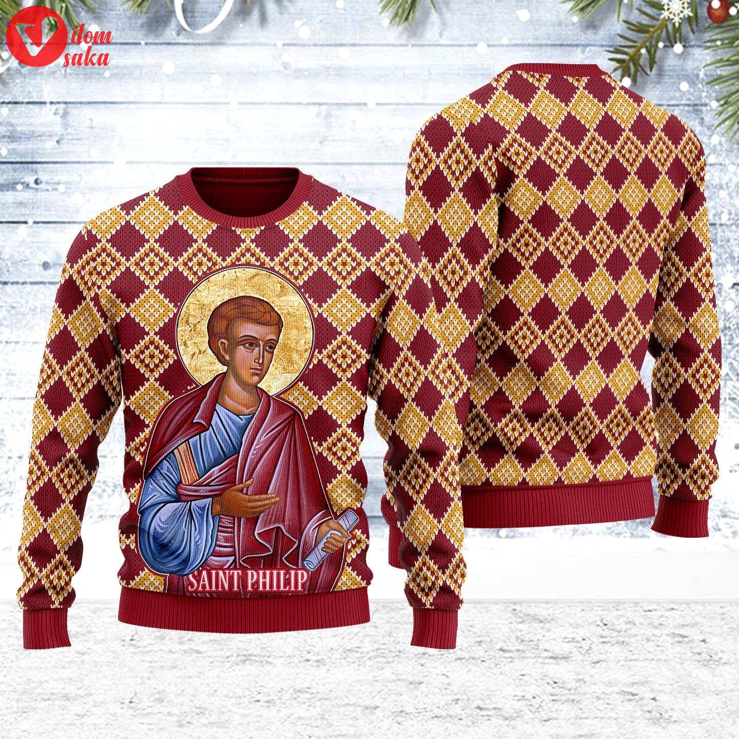 Philip the apostle ugly christmas sweater – stormmerch exclusive