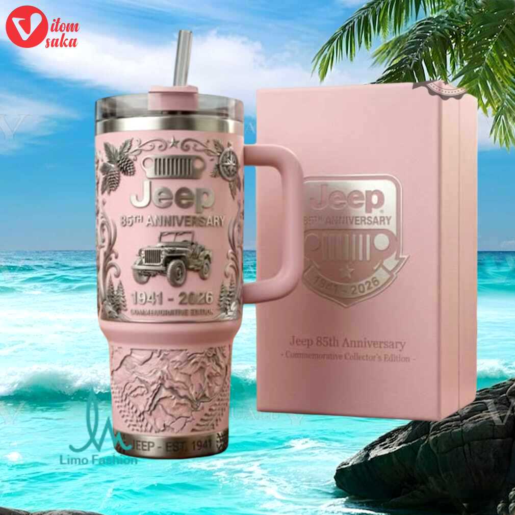 Pink jeep 85th anniversary 1941 2026 commemorative edition gift for women fans stainless steel insulated tumbler