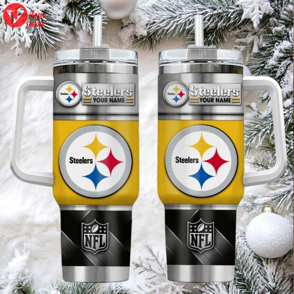 Pit steelers custom stanley cup 40oz. stainless steel travel tumbler with handle