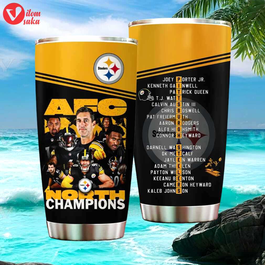 Pittsburgh steelers afc north champions roster schedule stainless steel tumbler