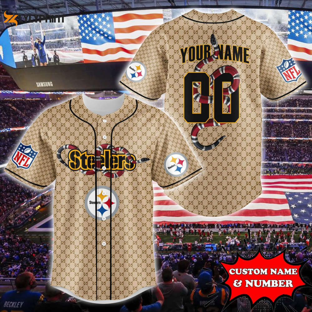 Pittsburgh steelers baseball jersey gucci nfl custom for fans