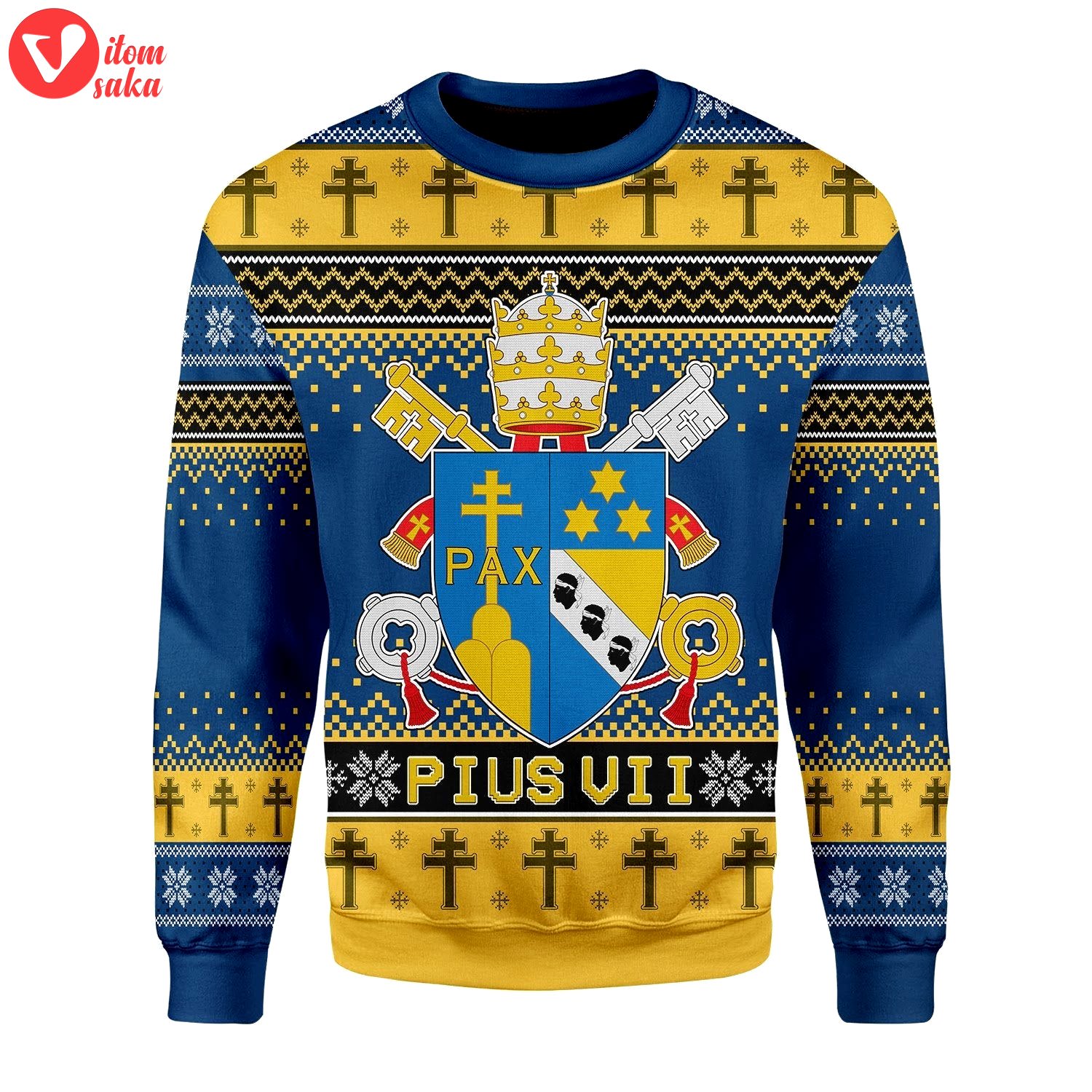Pius vii coat of arms christmas sweater – stormmerch exclusive