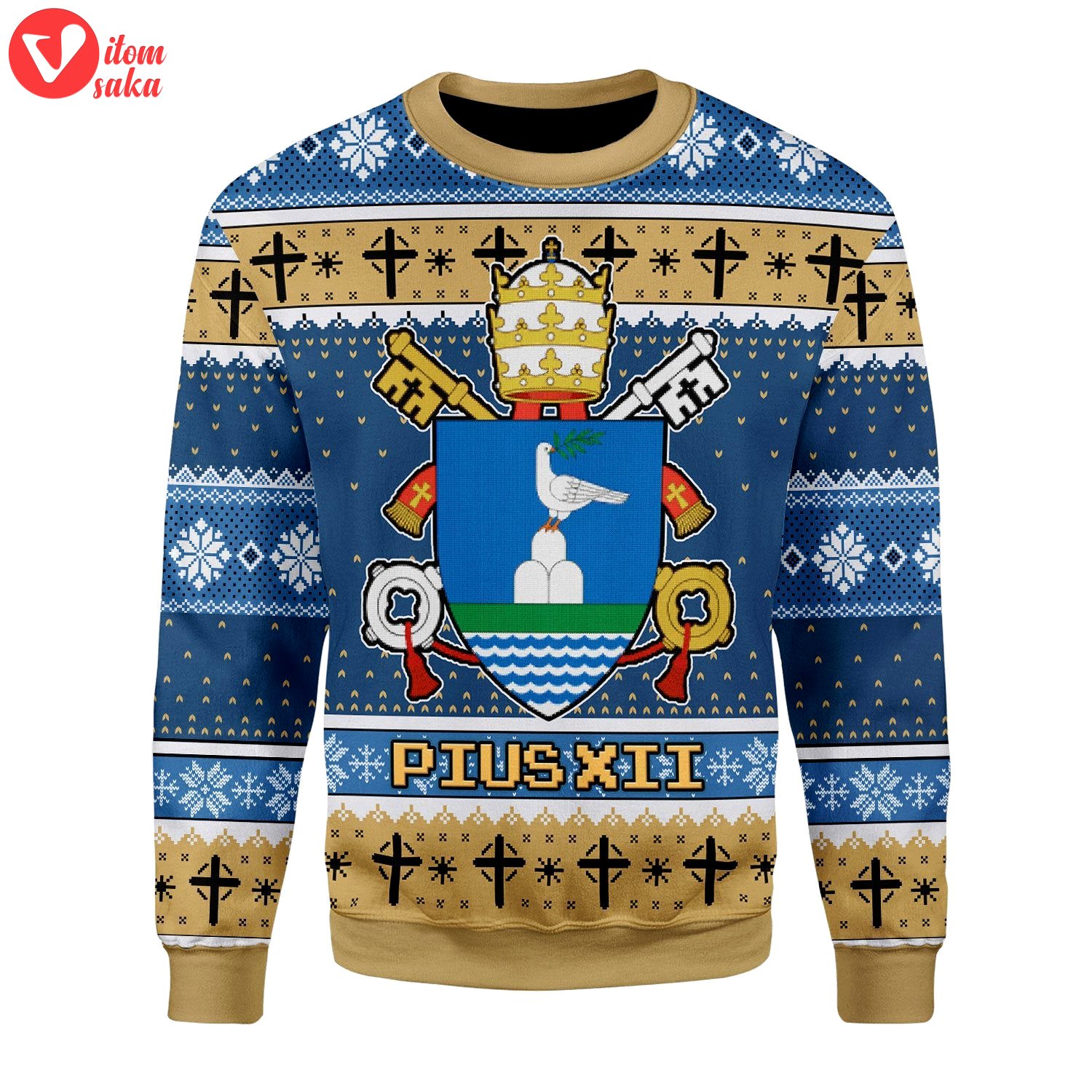 Pius xii coat of arms christmas sweater – stormmerch exclusive