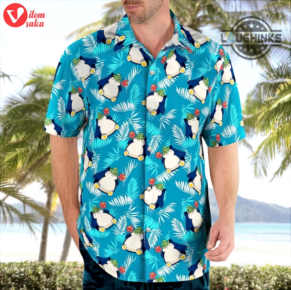 Pokemon hawaiian shirts snorlax hawaiian shirt and shorts new mens pokémon button up shirt pokémon shirts for adults
