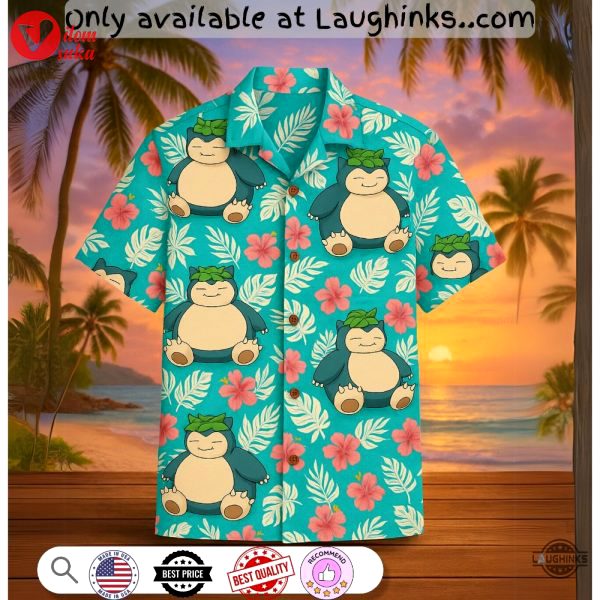 Pokemon snorlax aloha summer hawaiian shirt