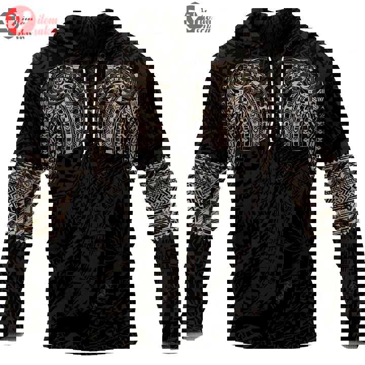 Polynesian tan cool 3d all over printed hoodie, zip- up hoodie