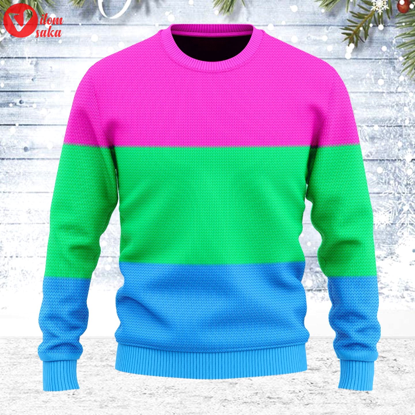 Polysexual flag ugly christmas sweater – stormmerch exclusive