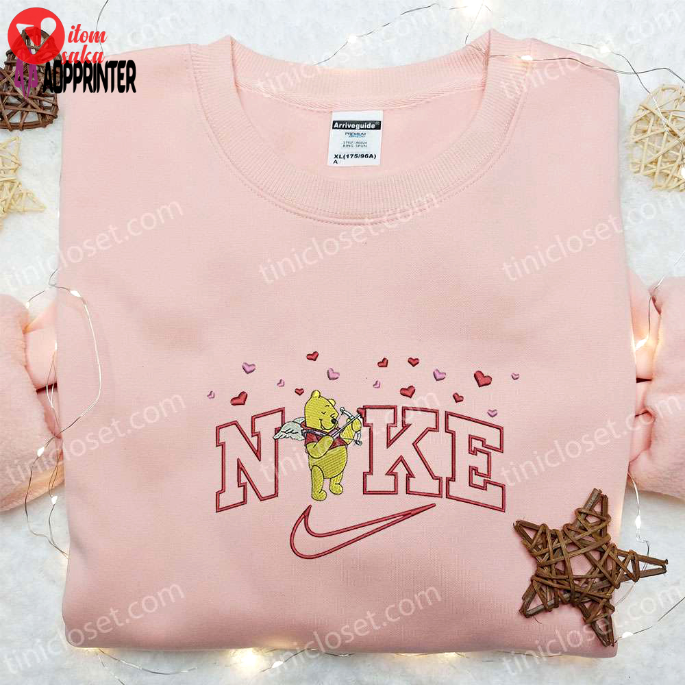 Pooh cupid love x nike embroidered sweatshirt winnie the pooh disney shirt: the best gift!