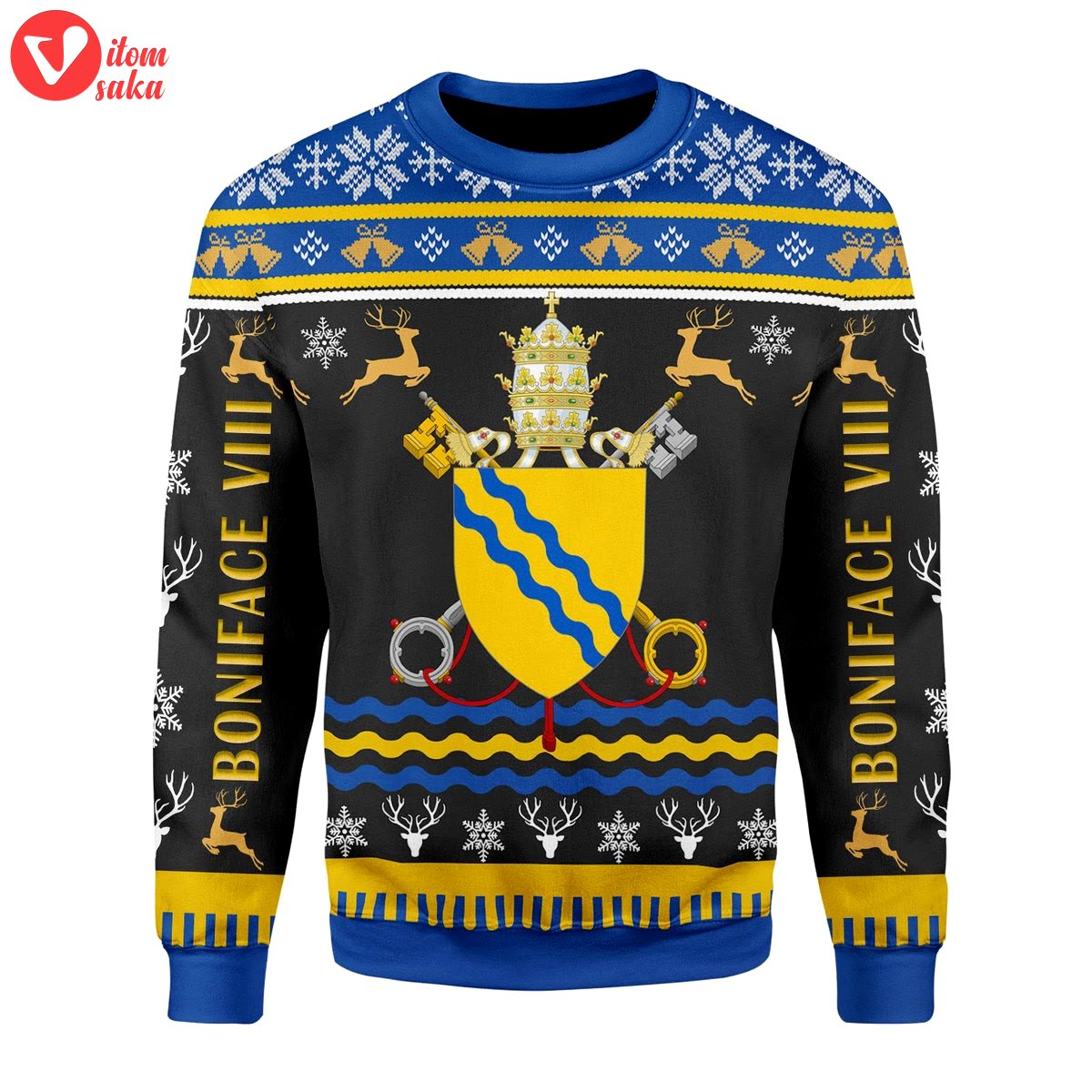 Pope boniface viii coat of arms christmas sweater – stormmerch exclusive
