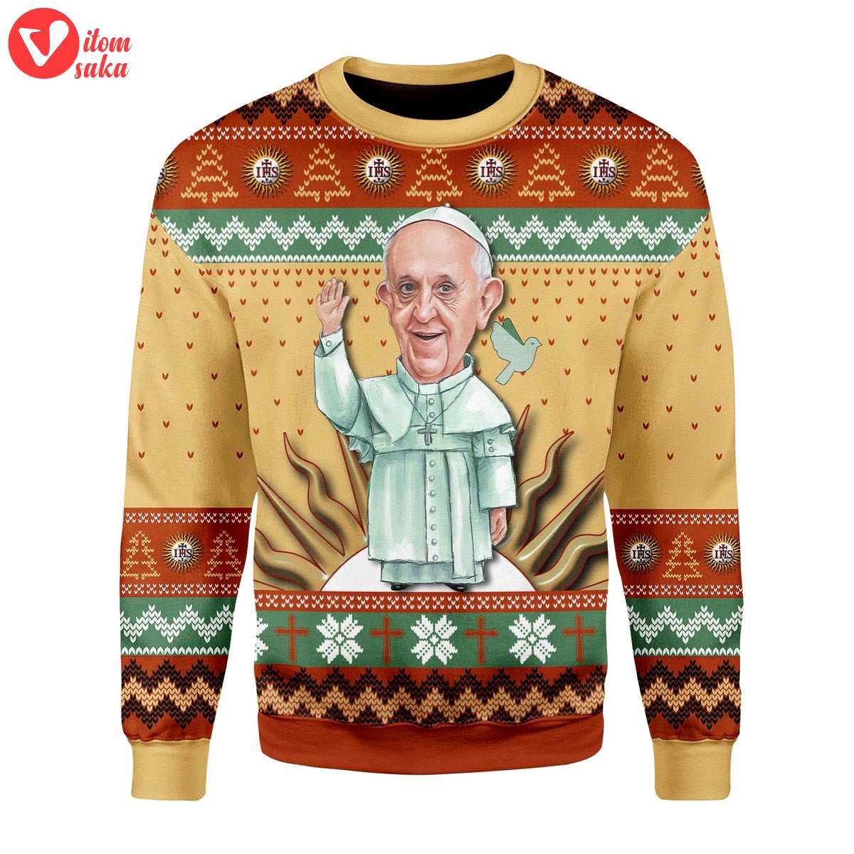 Pope francis christmas sweater – stormmerch exclusive