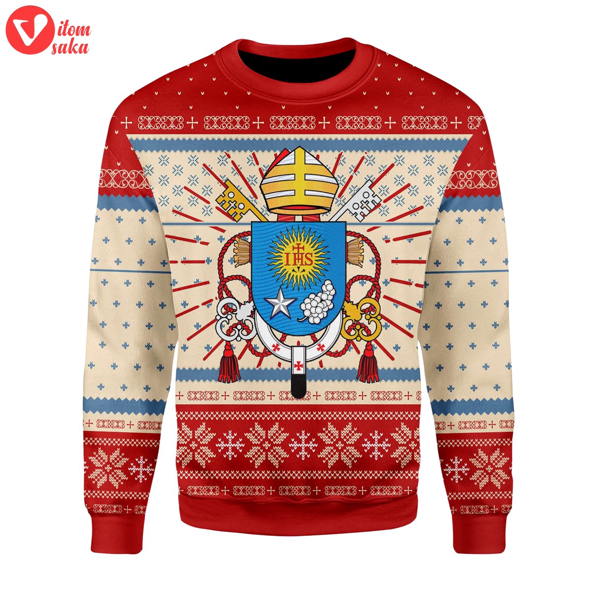 Pope francis coat of arms christmas sweater – stormmerch exclusive