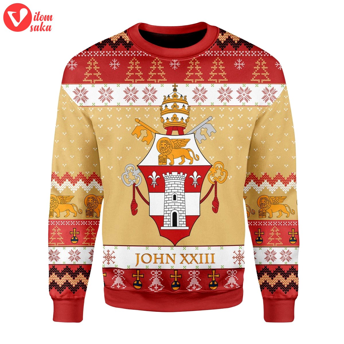 Pope john xxiii coat of arms christmas sweater – stormmerch exclusive
