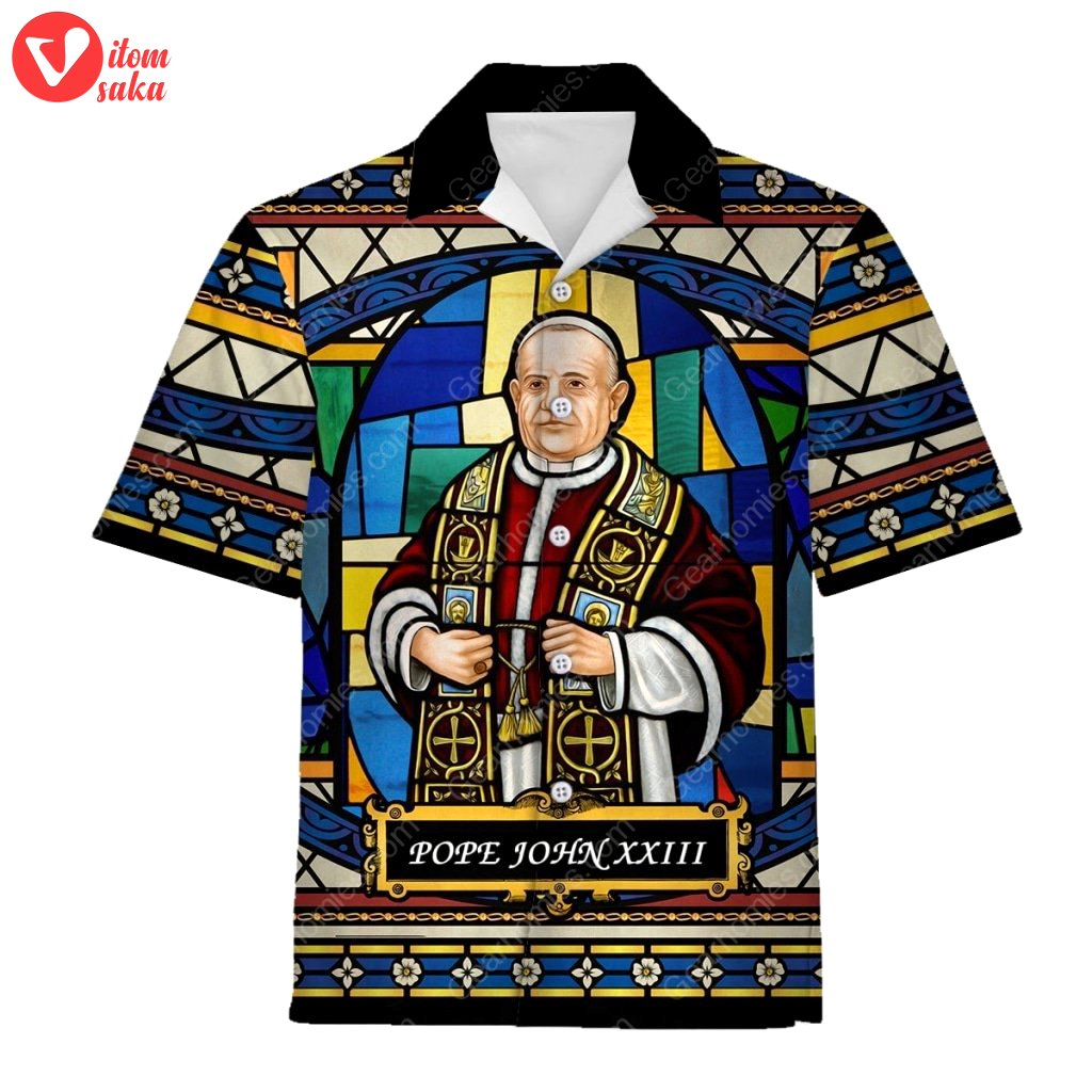 Pope john xxiii stained glass hawaiian shirt – stormmerch exclusive