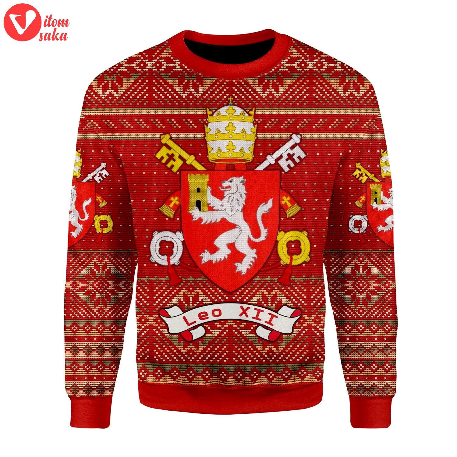 Pope leo xii coat of arms christmas sweater – stormmerch exclusive