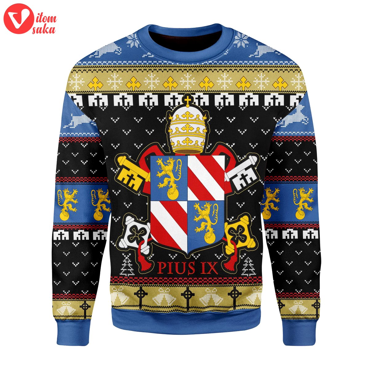 Pope pius ix coat of arms christmas sweater – stormmerch exclusive