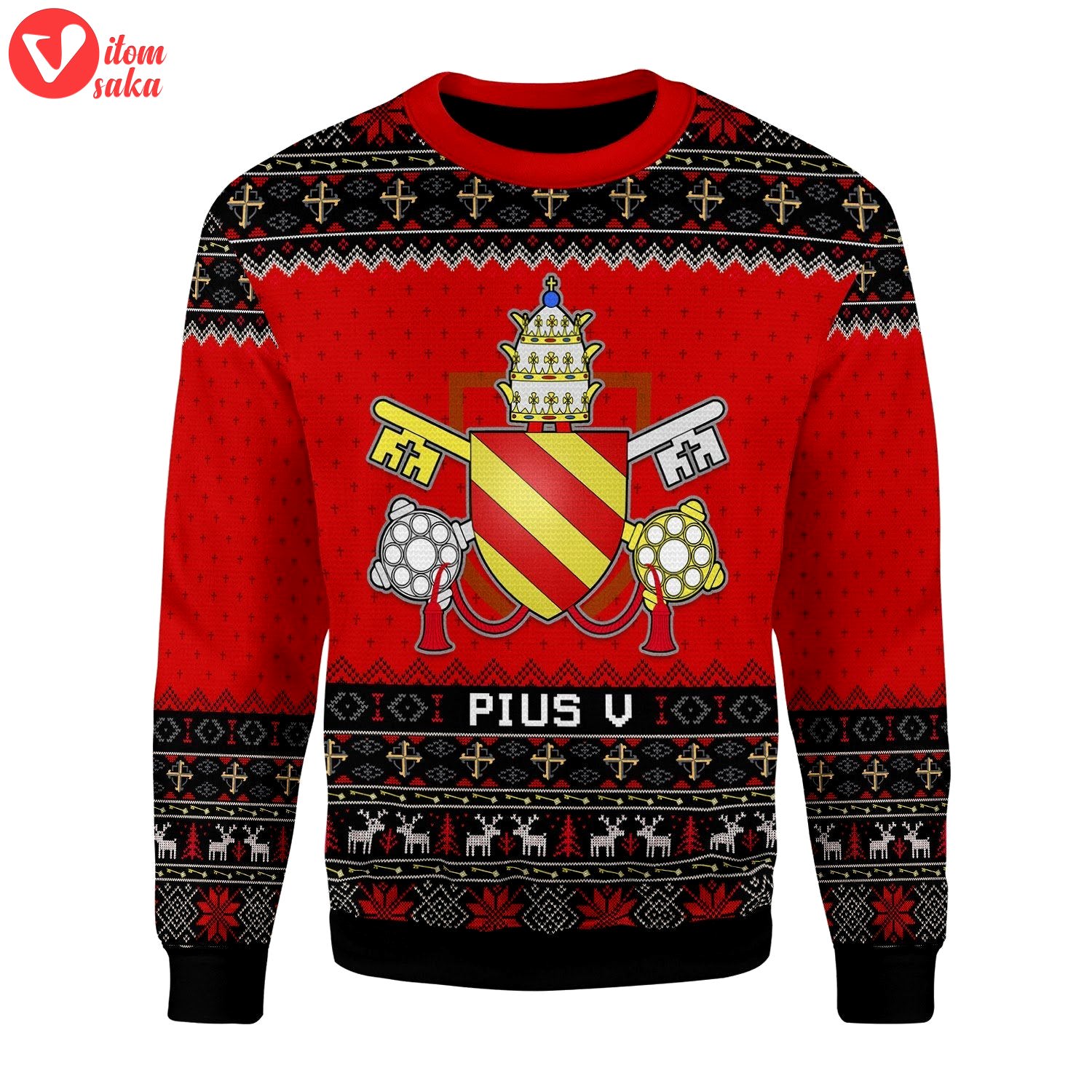 Pope pius v christmas sweater – stormmerch exclusive