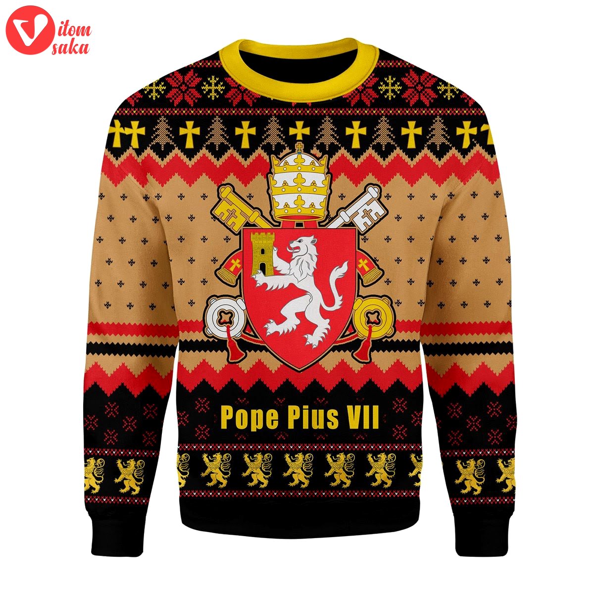 Pope pius viii coat of arms christmas sweater – stormmerch exclusive