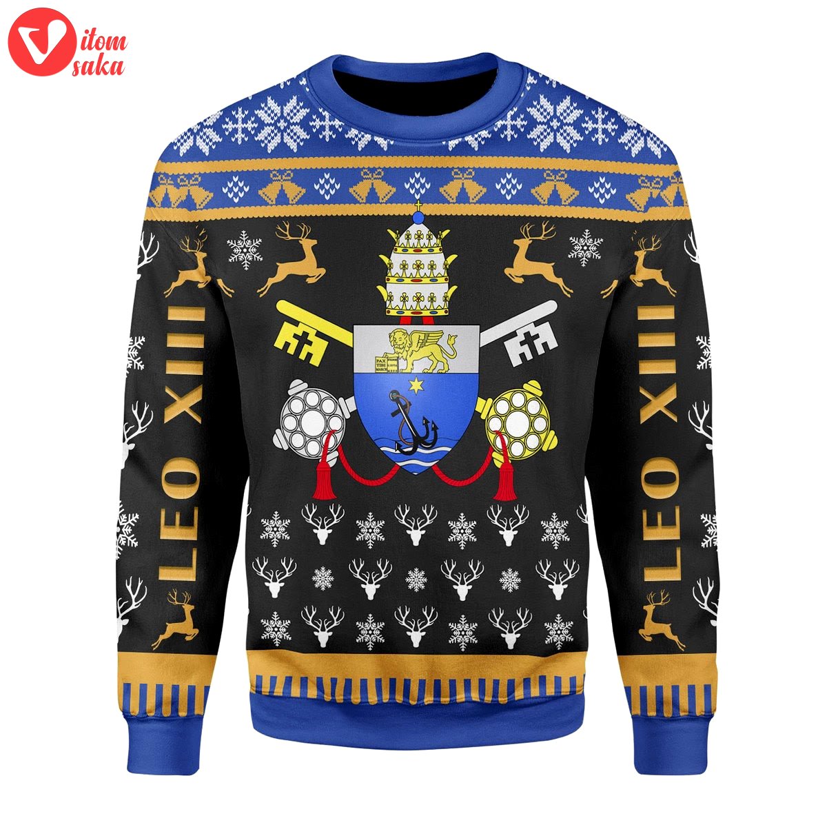 Pope pius x coat of arms christmas sweater – stormmerch exclusive