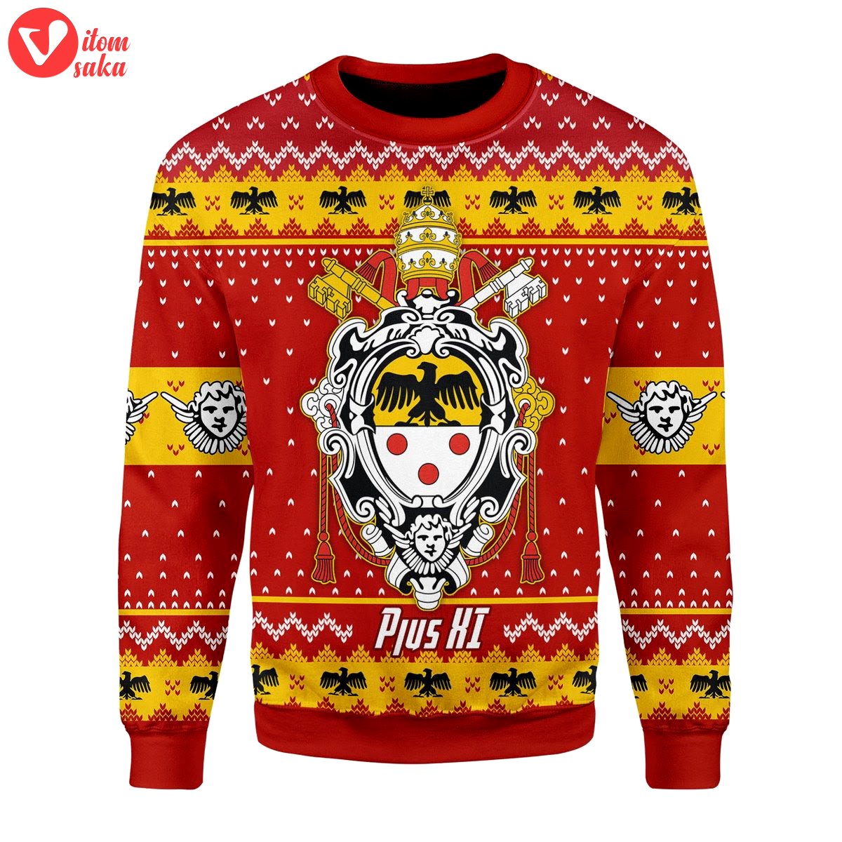 Pope pius xi coat of arms christmas sweater – stormmerch exclusive