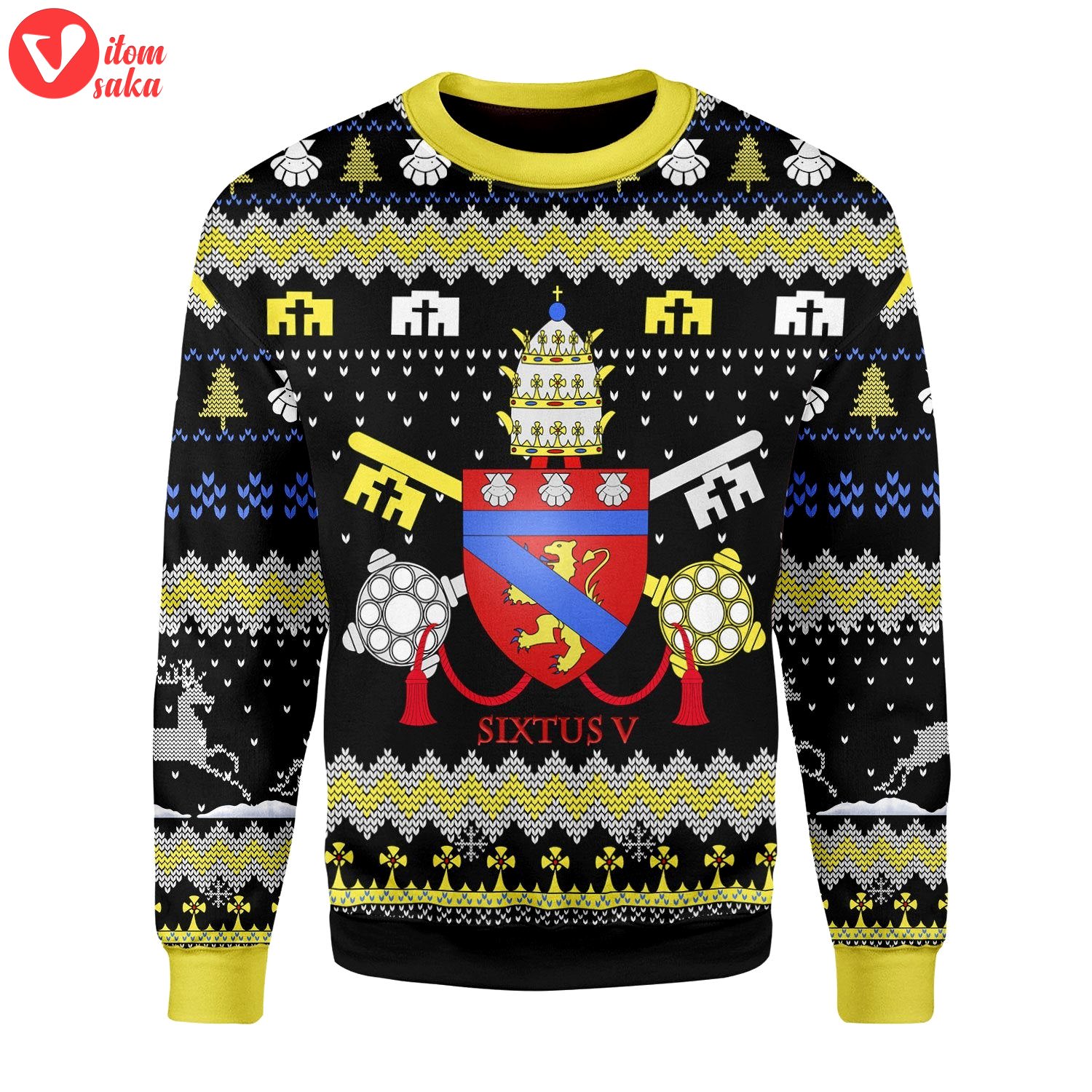 Pope sixtus v coat of arms christmas sweater – stormmerch exclusive