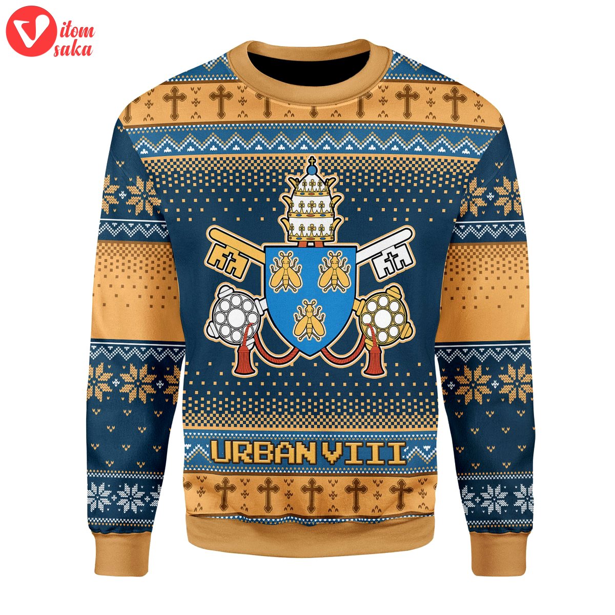 Pope urban viii – maffeo barberini (1623-1644) – the bee pope christmas sweater – stormmerch exclusive