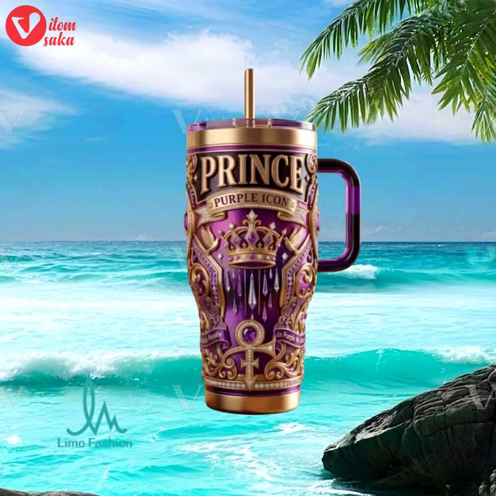 Prince purple icon limited edition royal gold retro iconography gift stainless steel insulated tumbler