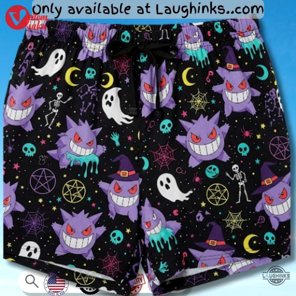 Purple gengar ghost pokemon hawaiian shirt 2025