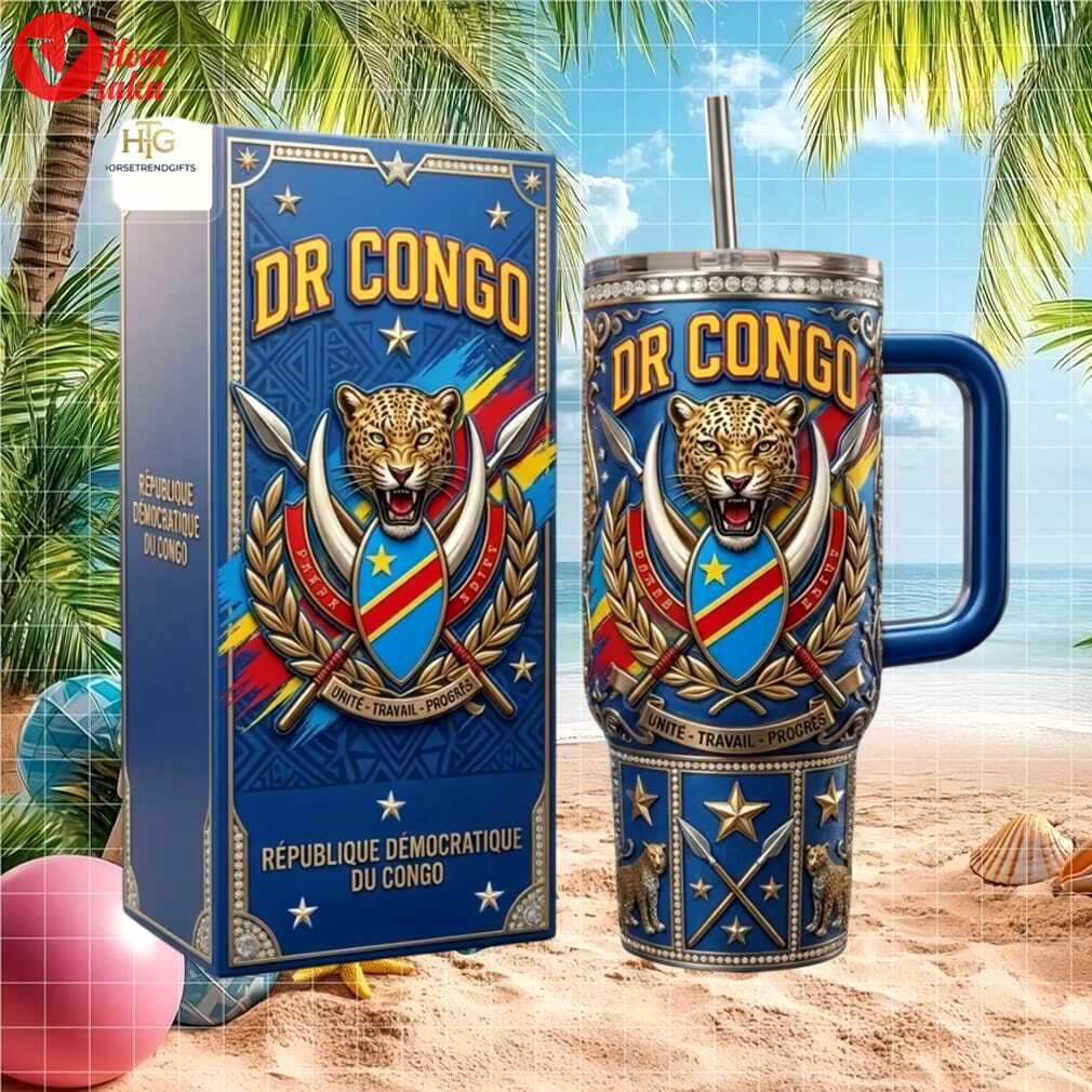 Republic of congo dr congo pride emblem 40oz stainless steel tumbler