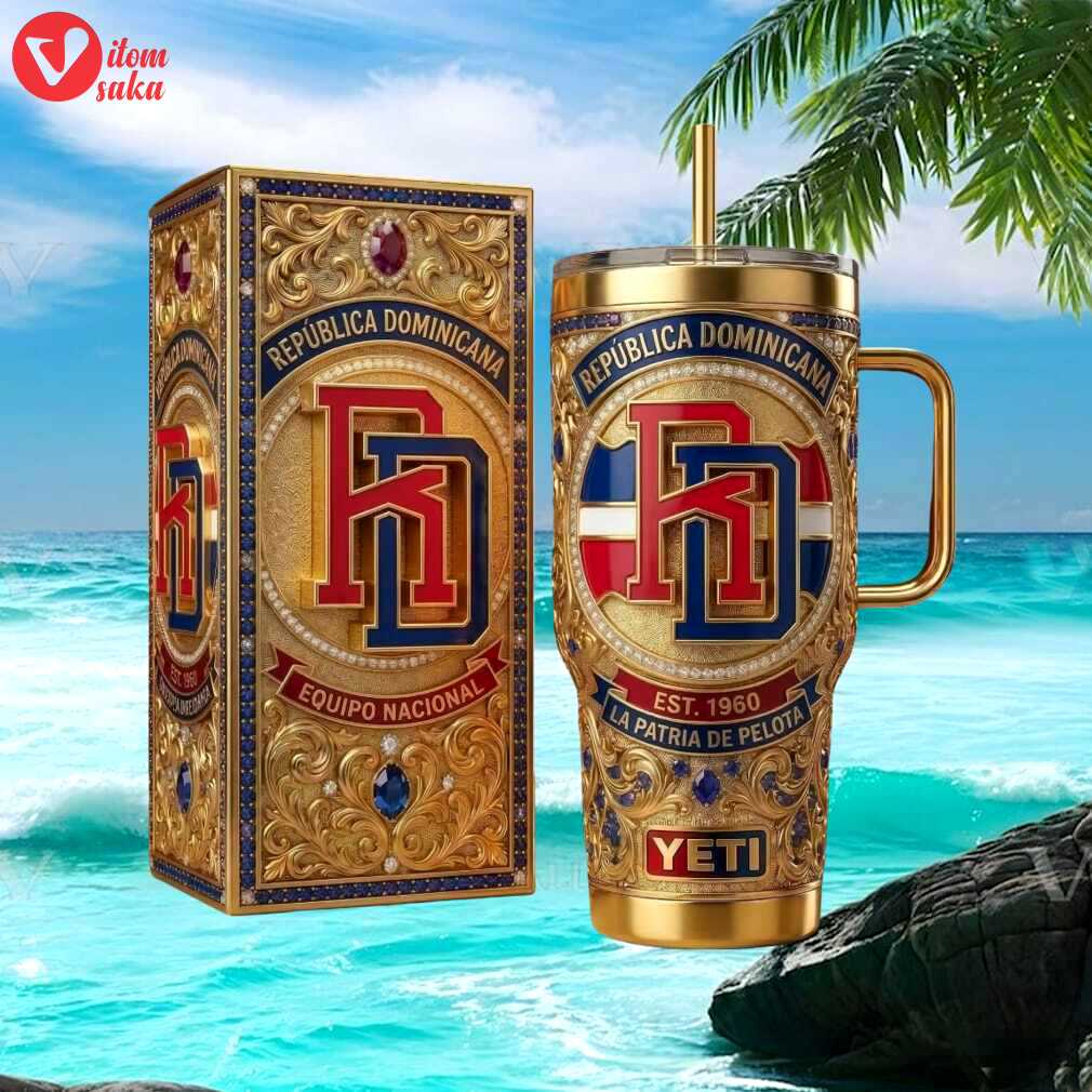 Republica dominicana baseball equipo nacional gold filigree yeti tumbler