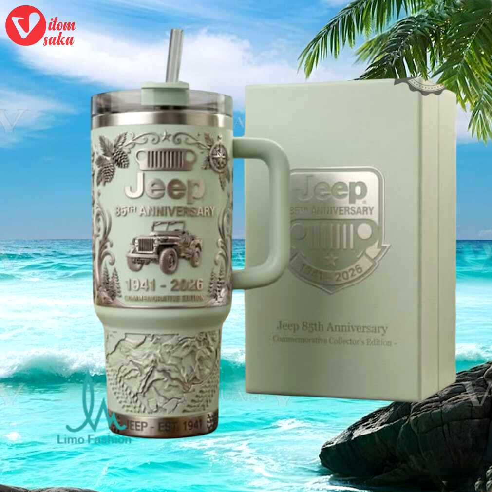 Retro jeep 85th anniversary 1941 2026 sage green collector’s edition gift for men stainless steel insulated tumbler