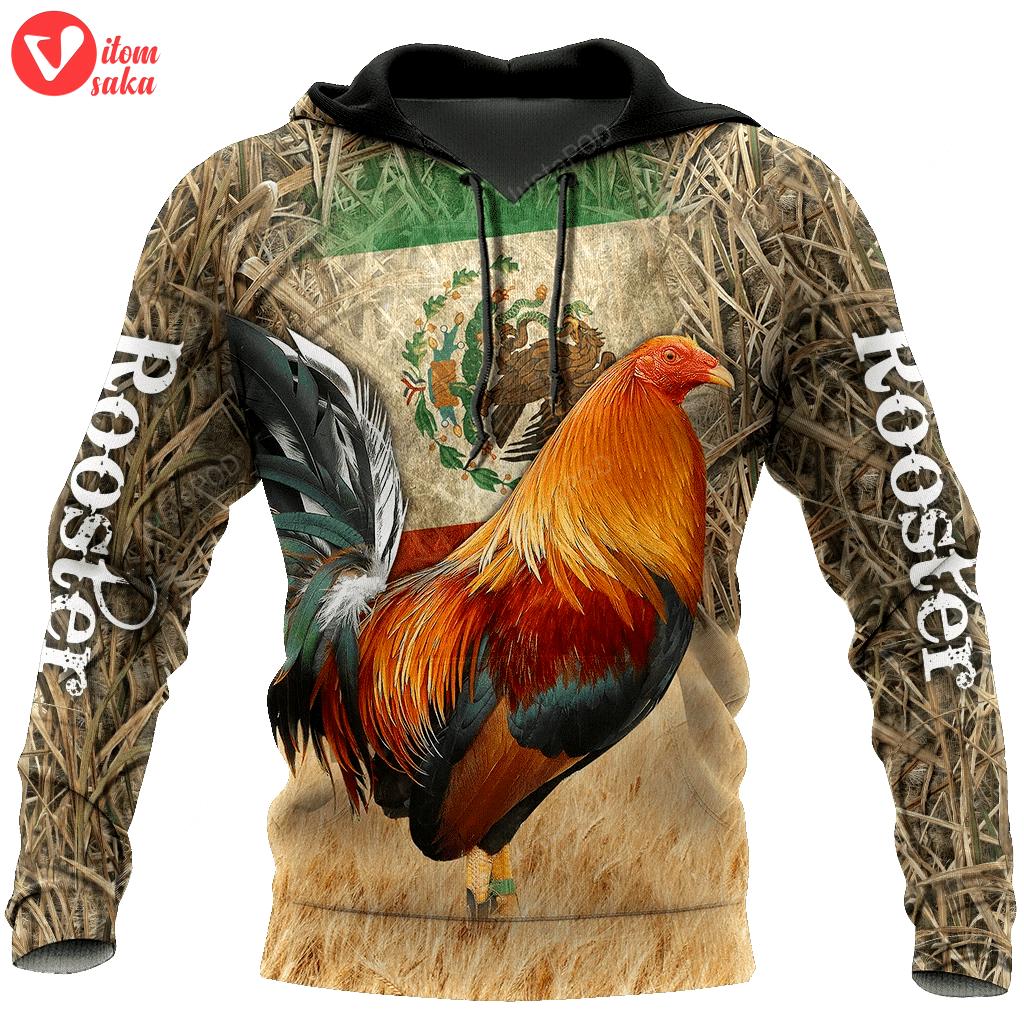 Rooster camo 3d all over printed hoodie, zip- up hoodie