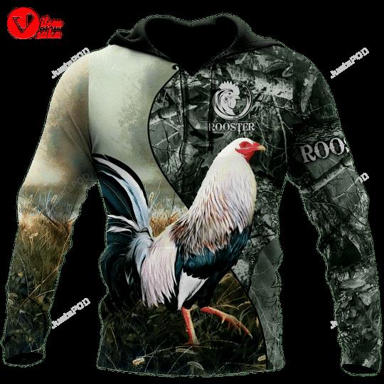 Rooster camouflage cool 3d all over printed hoodie, zip- up hoodie