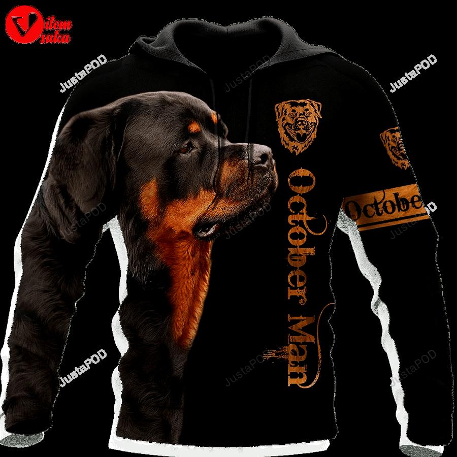 Rottweiler black 3d all over printed hoodie, zip- up hoodie