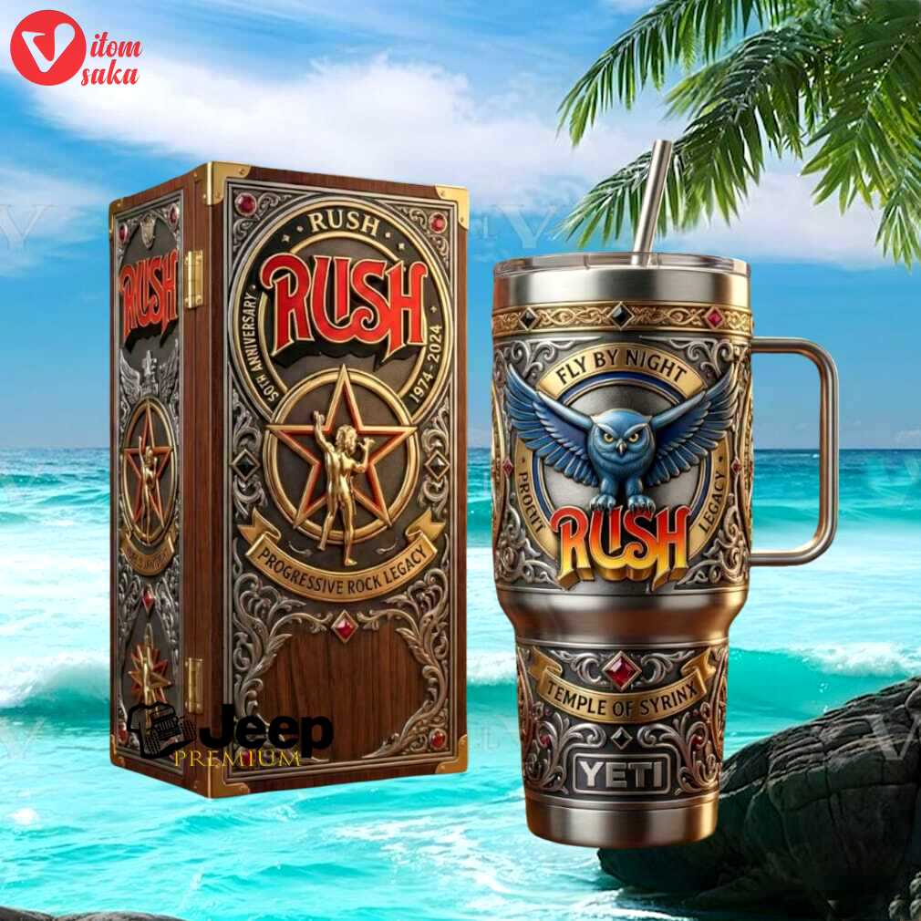 Rush band 50th anniversary progressive rock legacy commemorative 40oz tumbler