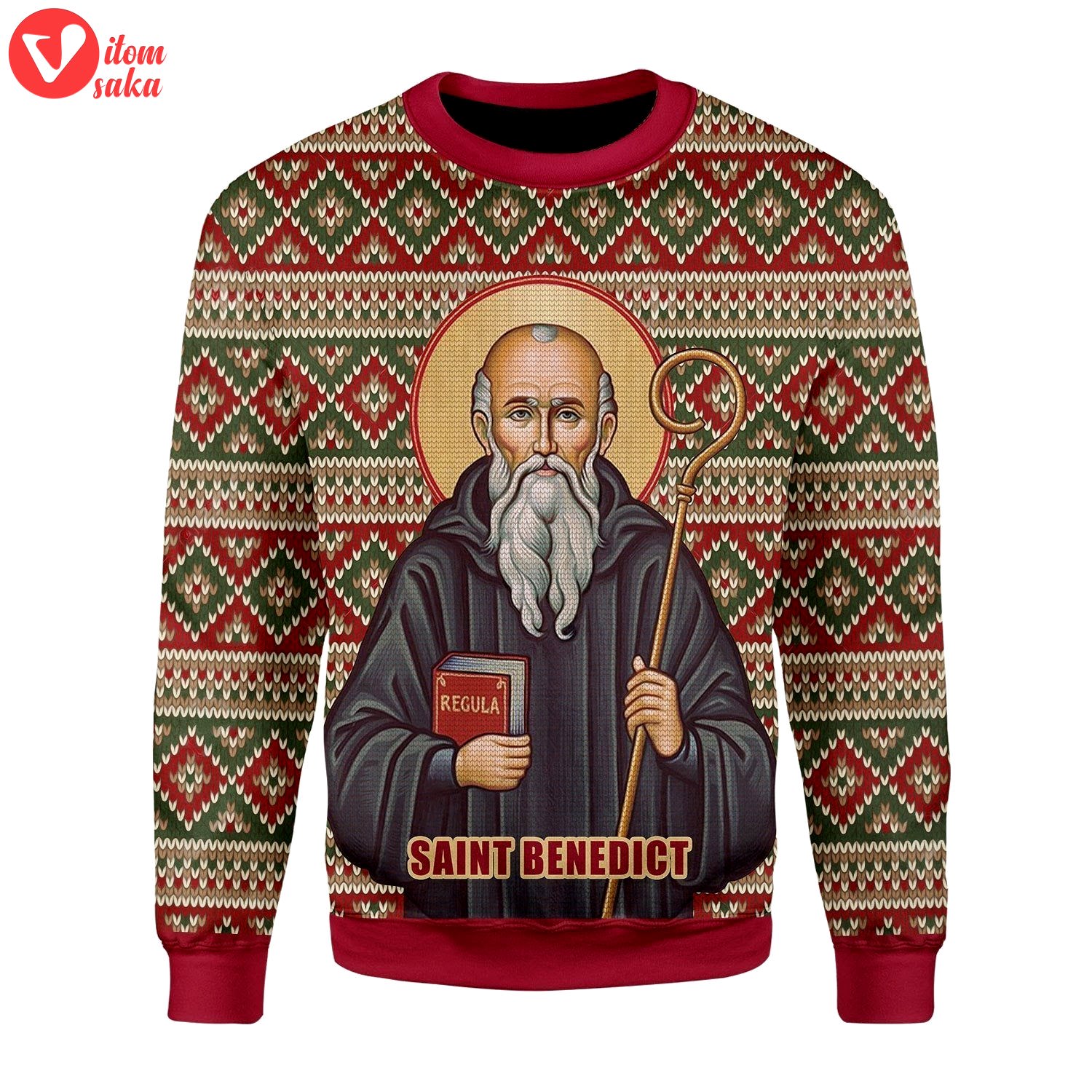 Saint benedict christmas sweater – stormmerch exclusive