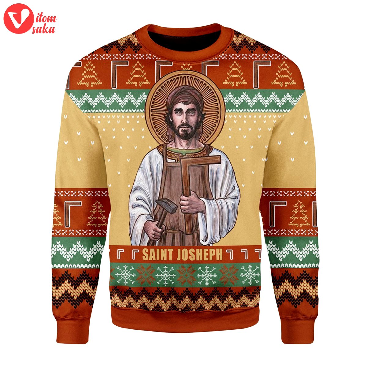Saint joseph the worker christmas sweater – stormmerch exclusive