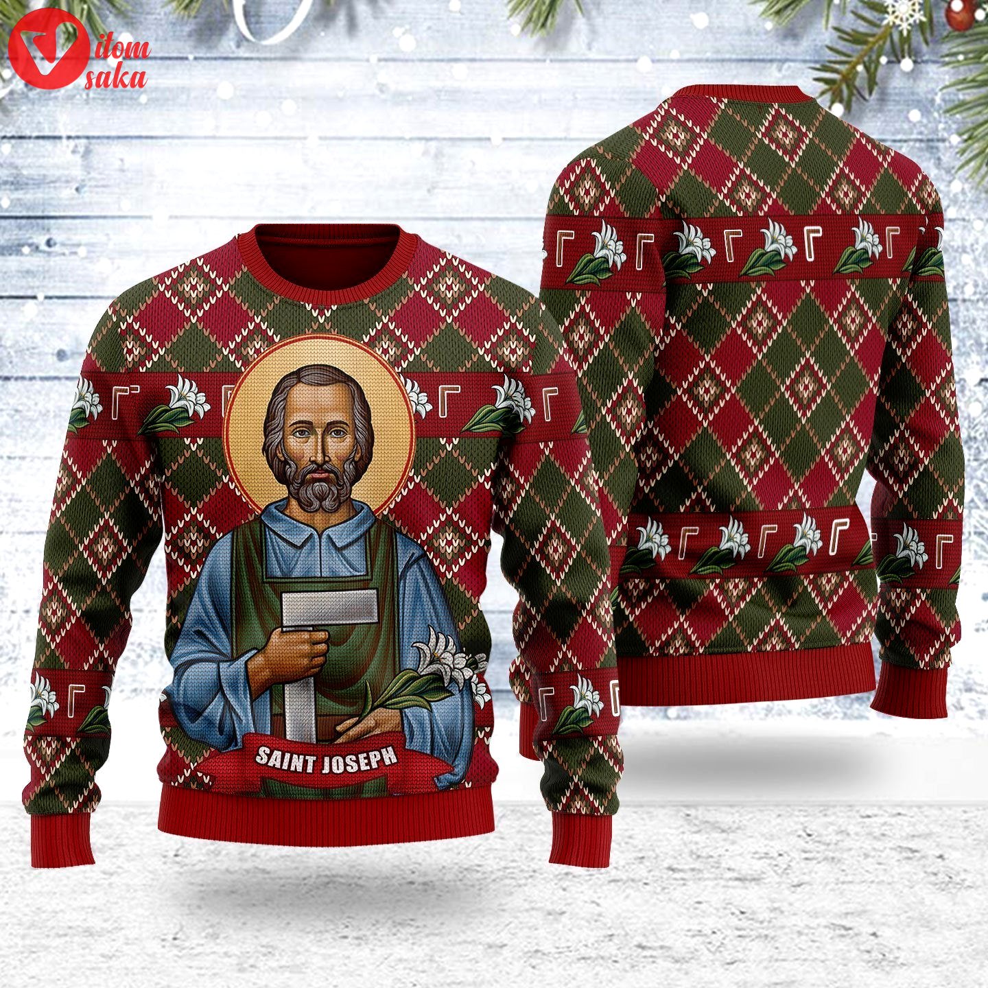 Saint joseph ugly christmas sweater – stormmerch exclusive