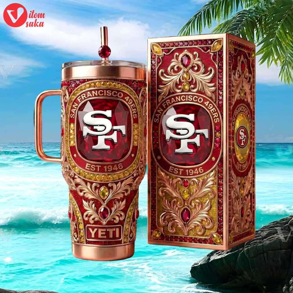 San francisco 49ers 3d filigree tumbler   est. 1946 ruby & gold limited edition tumbler