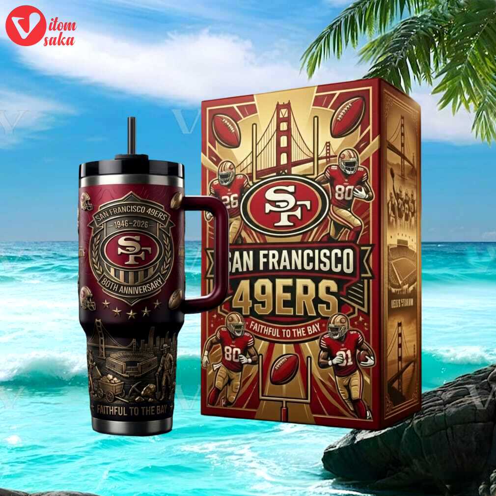 San francisco 49ers 80th anniversary faithful to the bay tumbler