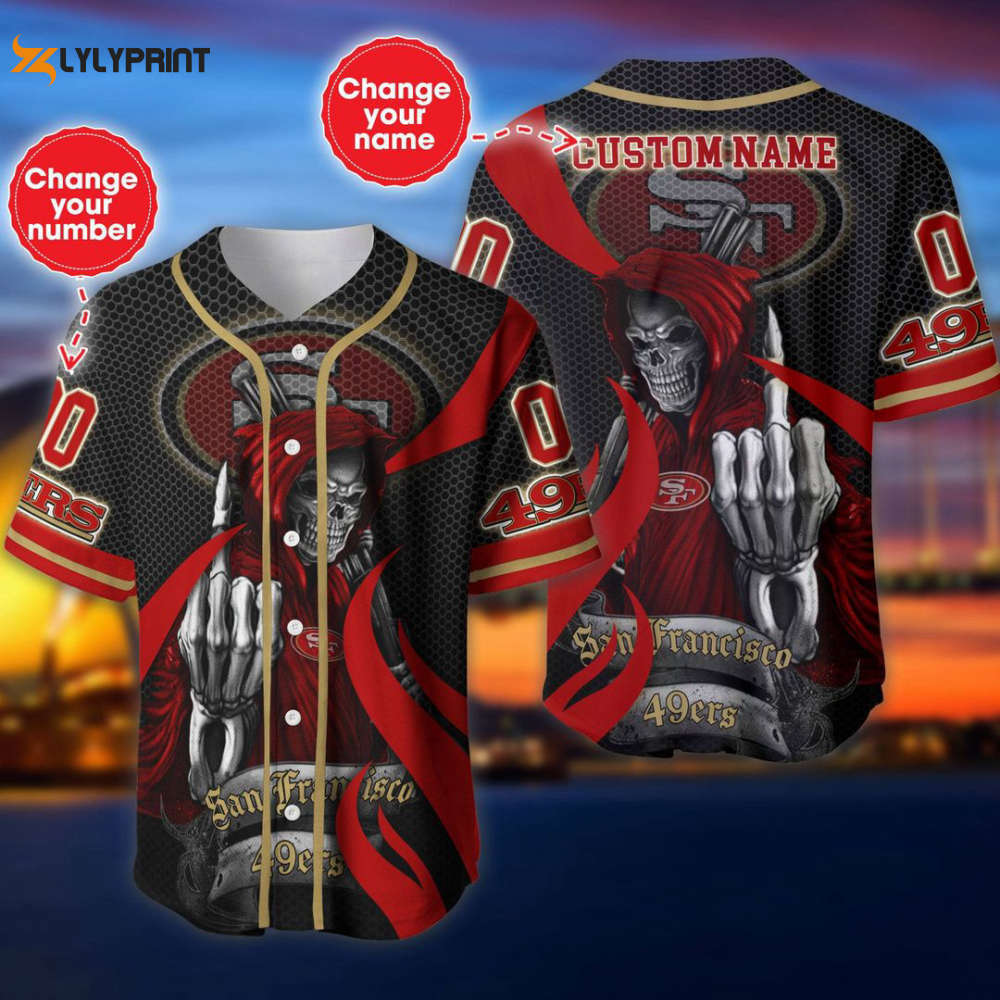 San francisco 49ers personalized baseball jersey fan gifts