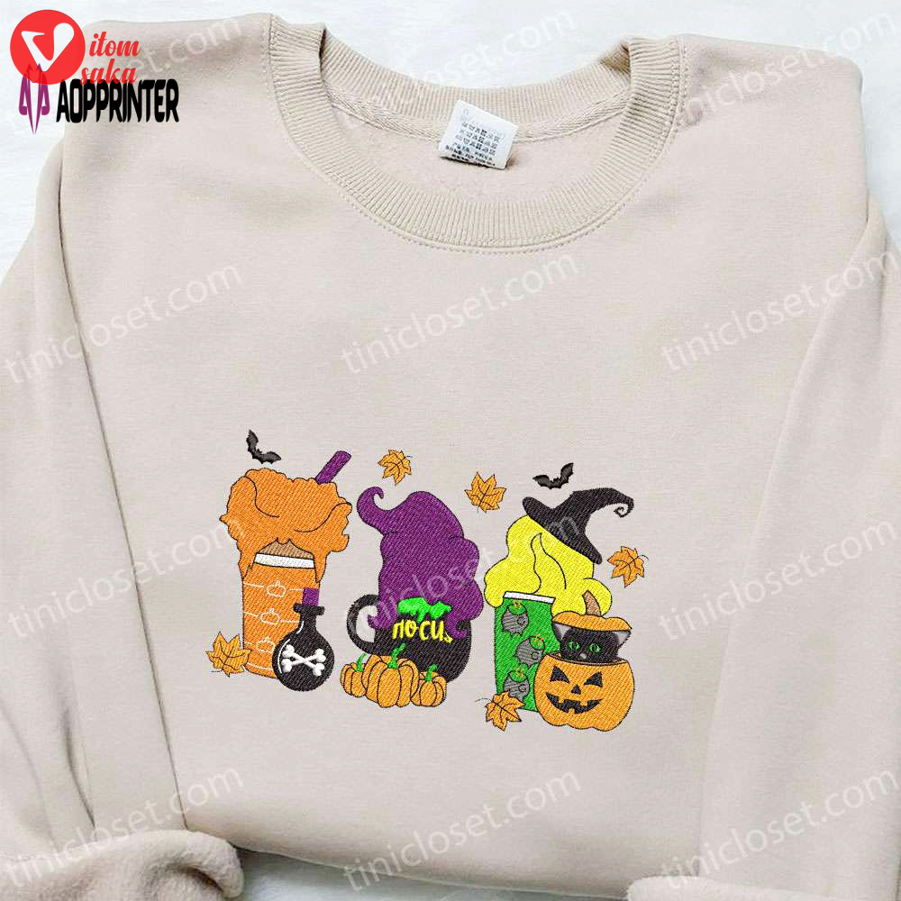 Sanderson sisters latte embroidered shirt & hocus pocus hoodie – best gift ideas