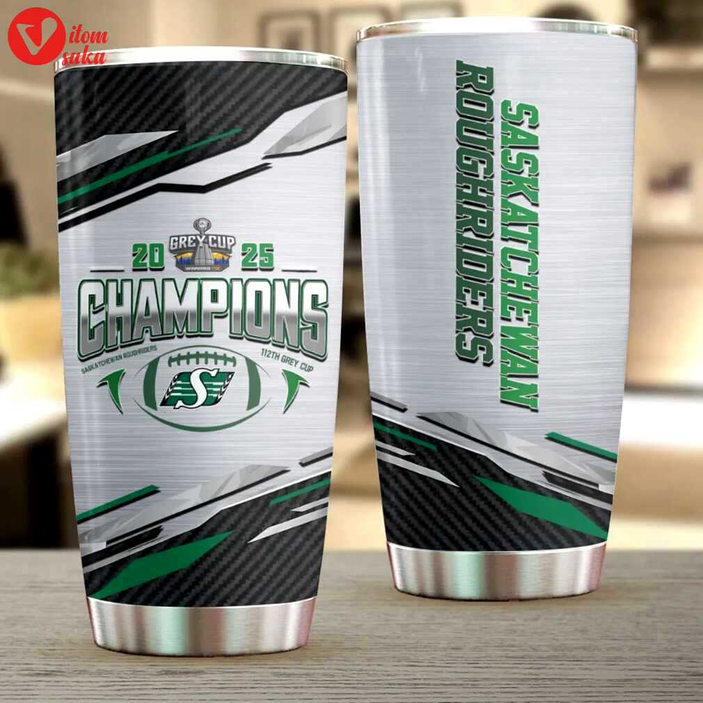 Saskatchewan roughriders 2025 grey cup champions 20oz stainless steel tumbler