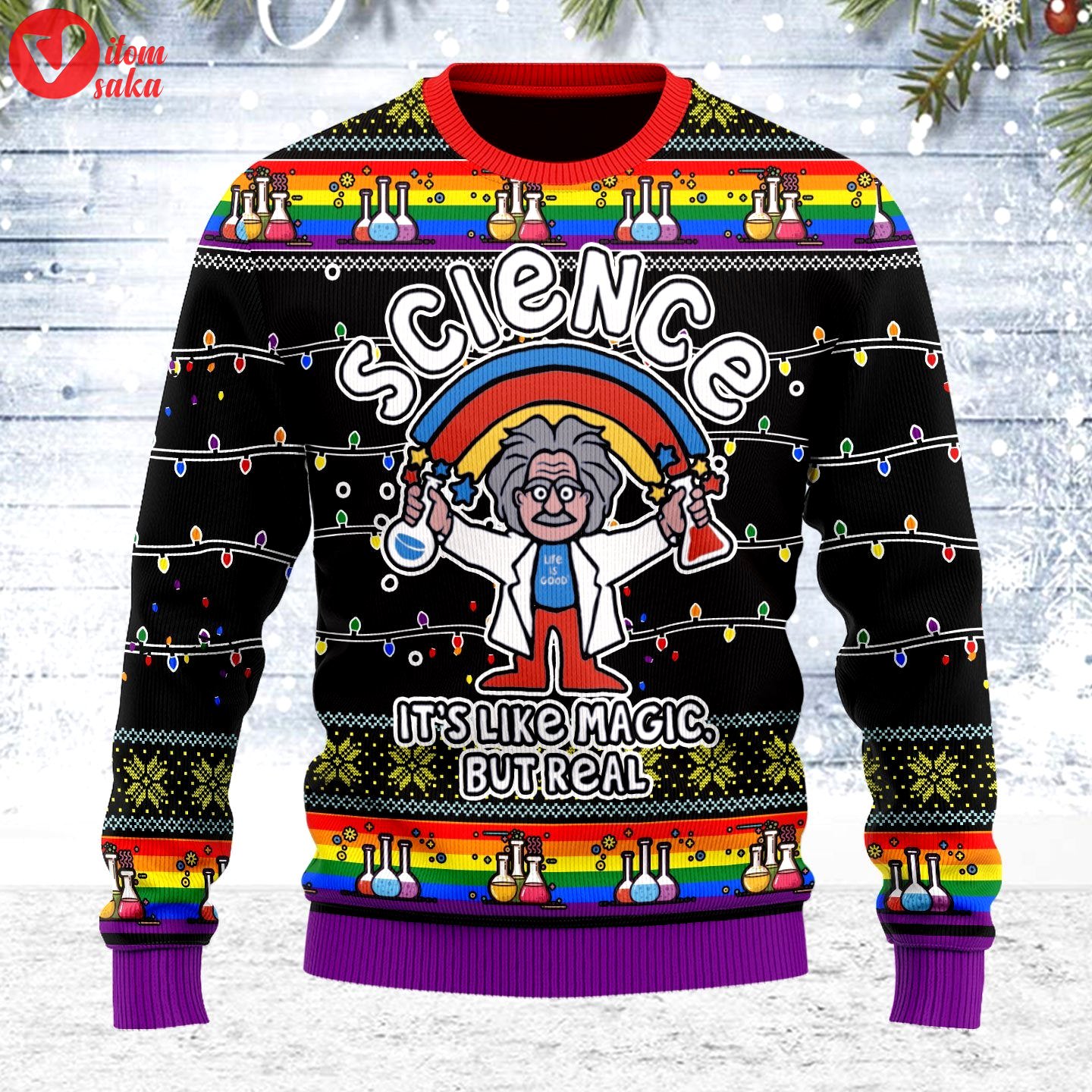 Science lgbt ugly christmas sweater – stormmerch exclusive