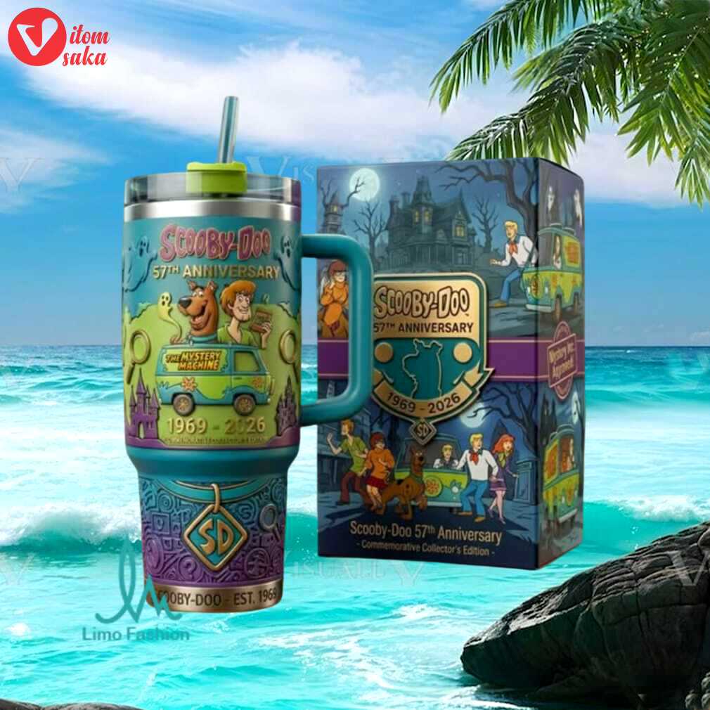 Scooby doo 57th anniversary mystery machine 1969 2026 retro gift for fans stainless steel insulated tumbler
