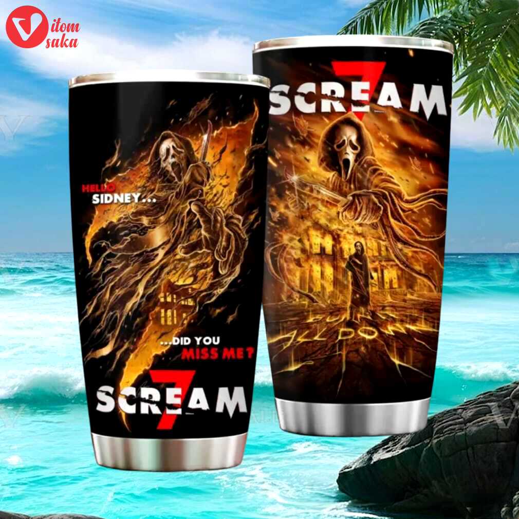 Scream 7 horror movie ghostface “did you miss me” 20oz steel tumbler