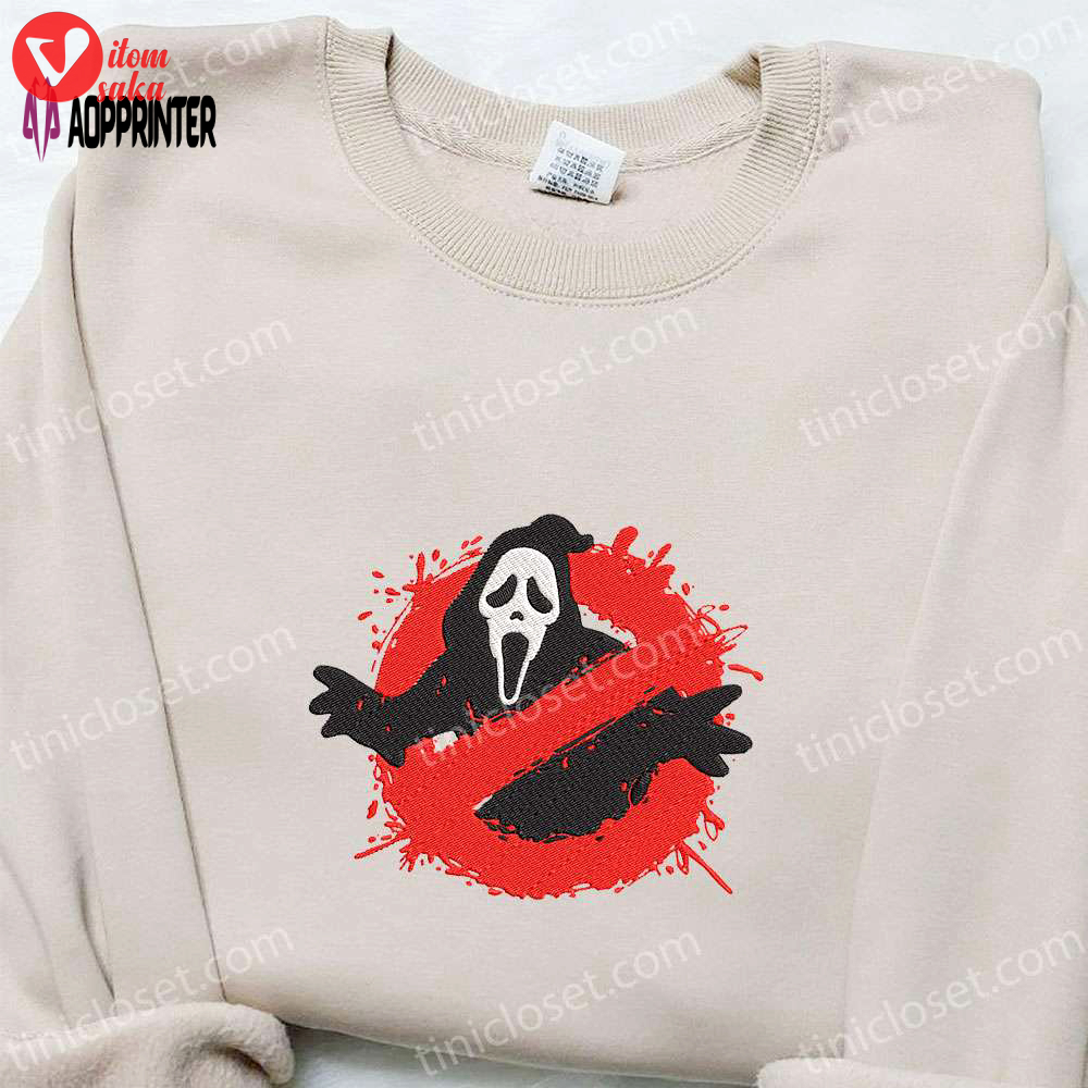 Scream ghostface embroidered sweatshirt: best horror movie gift ideas